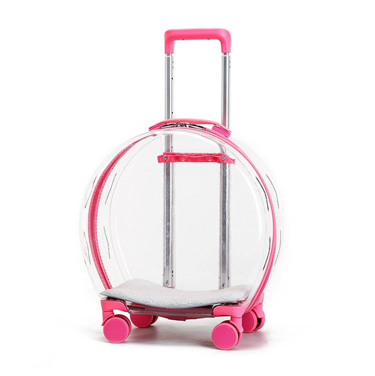 Pet Dog Cat Trolley Breathable Suitcase with Wheels