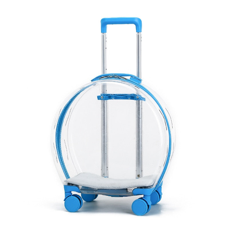 Pet Dog Cat Trolley Breathable Suitcase with Wheels
