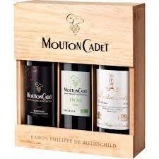 Mouton Cadet 2007 3 Bottles set - Original Wood box
