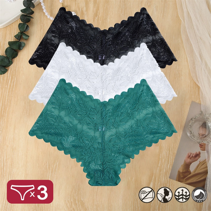 FINETOO 3PCS Lace Panties