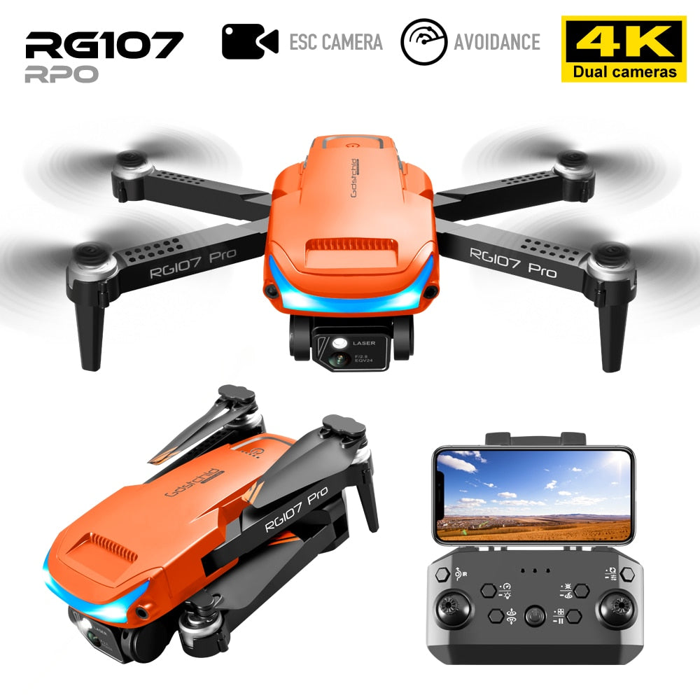 RG107 Pro 4k 3 Side, Obstacle Avoidance, HD Dual Camera WiFi fpv Drone